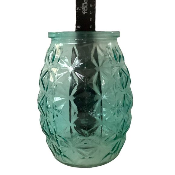 Vintage DPS Polatis Aqua Blue Diamond Cut Vase 5  1/2” - Picture 2 of 4